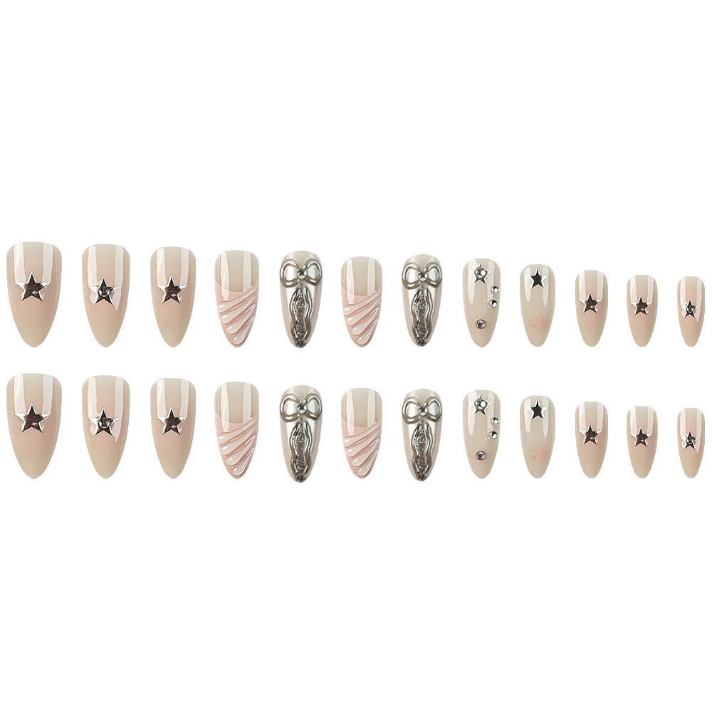 Ventas transfronterizas en caliente de bordes de polvo de uñas, parches de uñas falsas, parches de uñas falsas, 3D espejo mágico, polvo de arco, uñas para usar