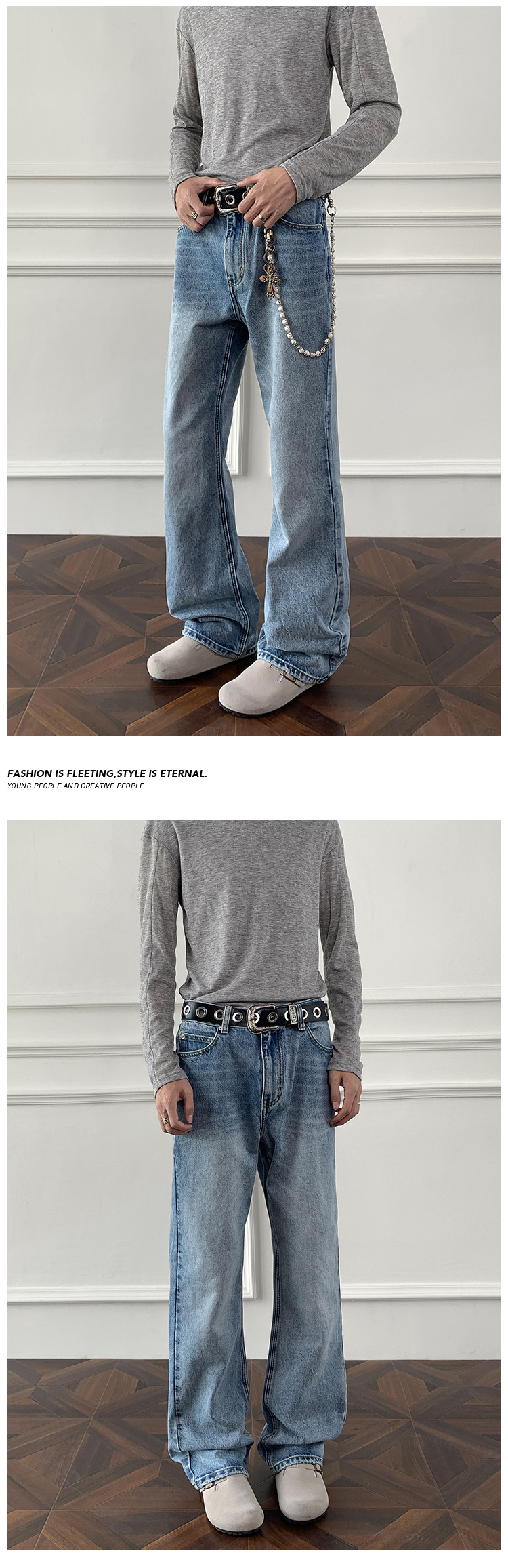 ​​"Herren Retro Slim-Fit Flared Jeans – Vintage-inspirierte Straight-Leg-Jeans für Casual & Streetwear (Größen M-5XL, Classic Blue Wash)"​​_voghion.com