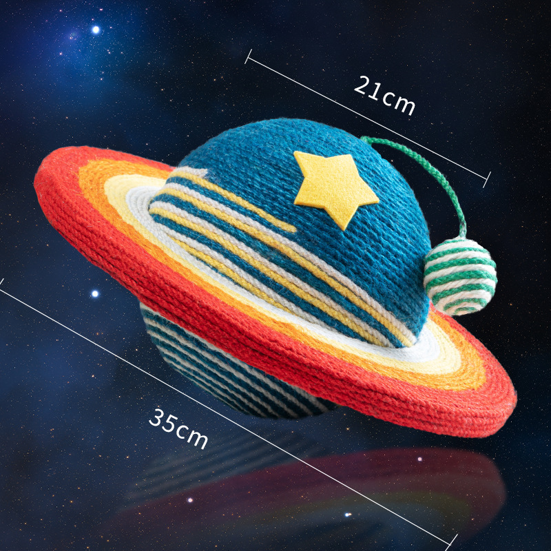 Rascador para gatos con forma de planeta extra grande: el sisal es resistente a los arañazos y no suelta migas