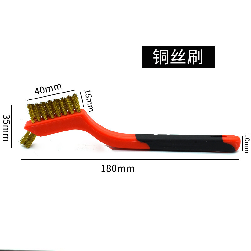 Un cepillo de alambre de cobre de mango bicolor de 7 pulgadas