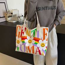 ฿厂家批发托特包女批发跨境新款时尚休闲通勤帆布包大容量腋下包