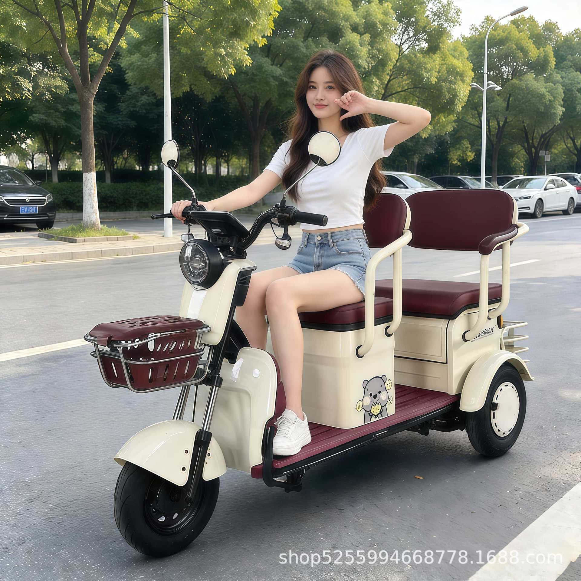 Triciclo eléctrico scooter de ocio para ancianos scooter de ocio para pasajeros y carga de alta potencia vehículo de ocio para adultos y ancianos para recoger a los niños