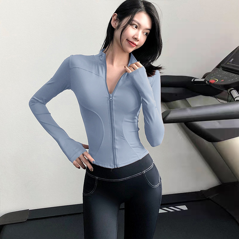 Quick-drying Stand-up Neck Yoga Clothes, Slim And Thin Waist Sports Tops, Fitness Clothes For Women_desvips.com