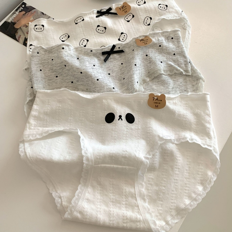 2025 Cute Cartoon Cotton Underwear for Girls, Mid-Low Waist, Category a Students, Skin-Friendly Breathable Triangle Shorts