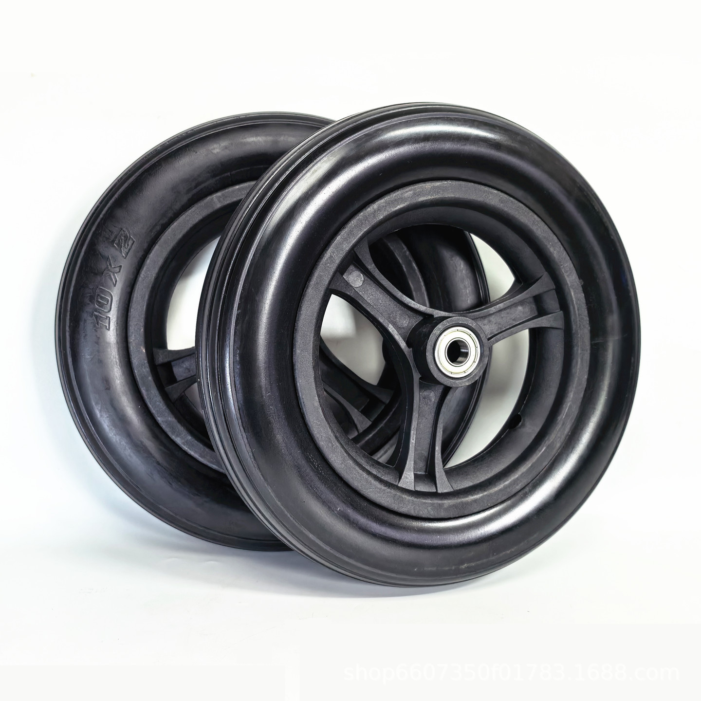 10x2.0 solid tire wheel 10inch electric wheel front wheelchair baby stroller shopping cart non-inflatable wheel assembly