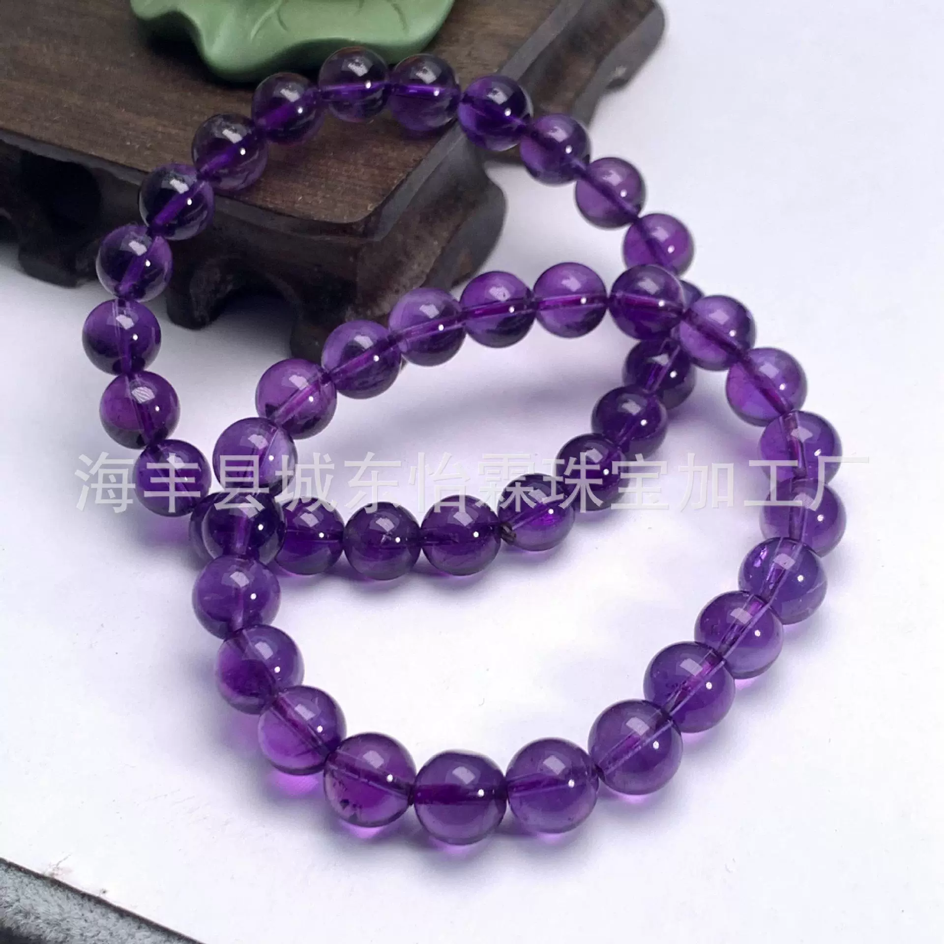 2022年新款乌拉圭天然紫水晶手链女夏巴西紫色水晶原石闺蜜手串