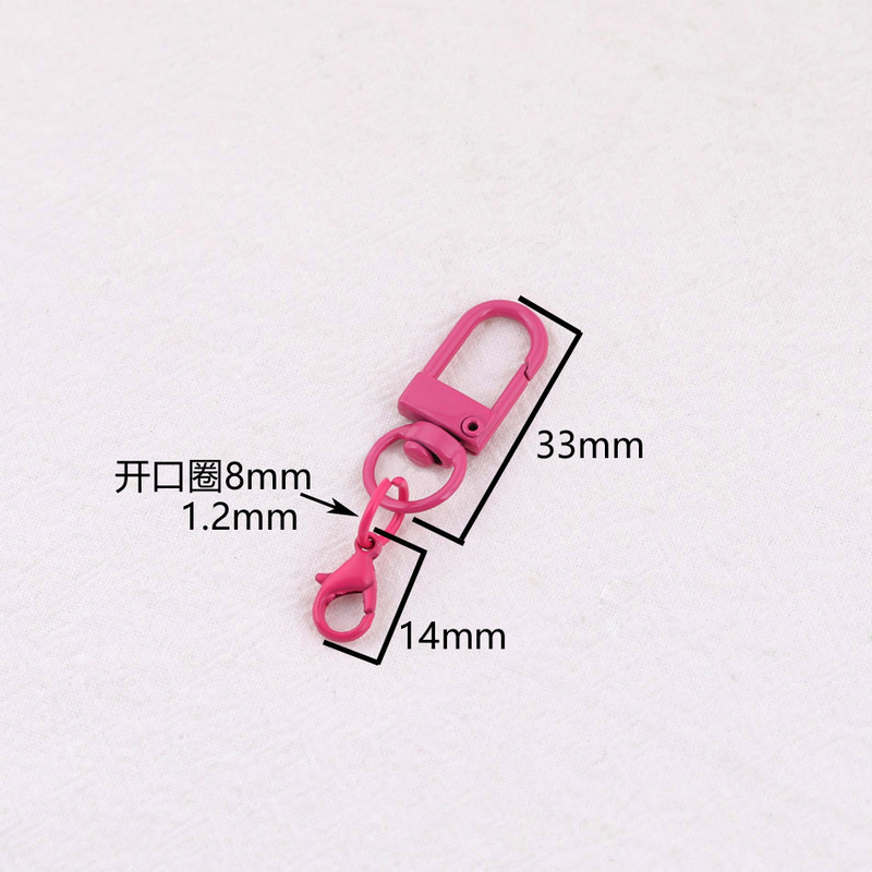 33mmU型ドアバックル、14mmロブスタークラスプ、キーホルダー、DIY人形バッグ装飾用ペンダント、カラフルな金属製ペンダント|undefined