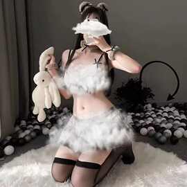 夜听香情趣内衣性感乖乖熊学生格子制服套装百褶短裙角色扮演768