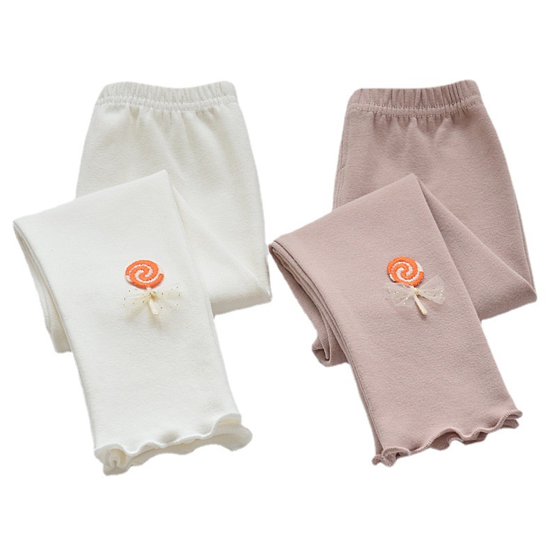 Polainas de las niñas Ropa de primavera y otoño Estilo occidental Algodón puro Bebé fino Ropa de otoño para niñas Pantalones largos para niños Ropa de otoño para niños