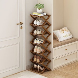 Installation-free Retractable Shoe Rack Layered Shoe Rack Small Narrow Retractable Shoe Storage Doorway Household Multi-layer