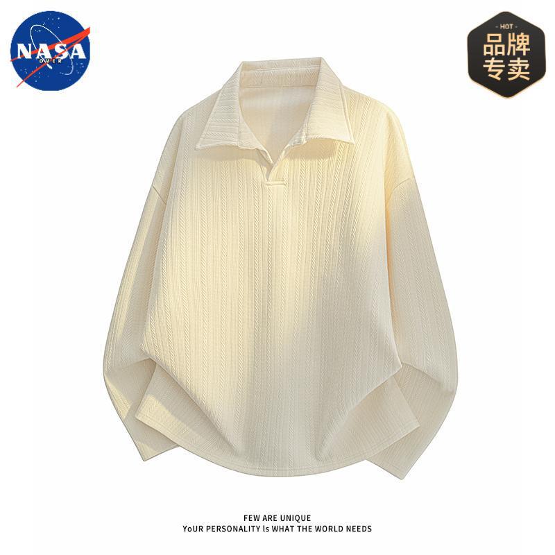 NASA品牌POLO衫卫衣男款2025秋季潮牌高级感翻领休闲内搭长袖上衣|undefined