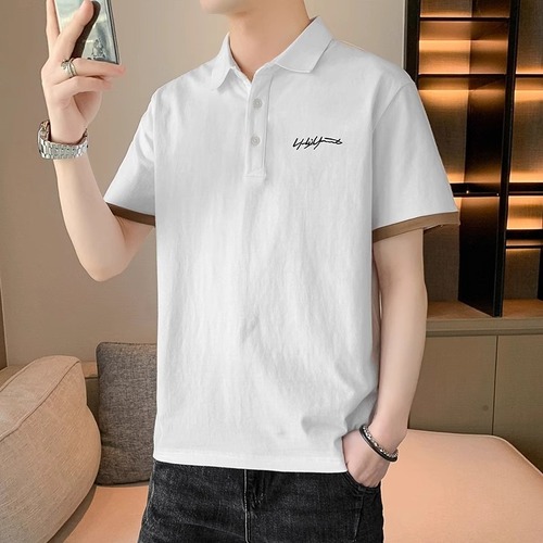 Short-sleeve T-shirt for men, collar polo shirt, summer 2025 new style trendy brand loose casual quick-drying clothing T-shirt