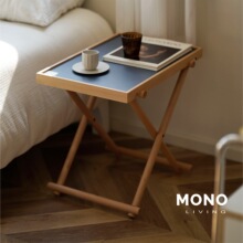 中古实木小桌子家用客厅北欧沙发边几茶几复古可折叠角几边桌