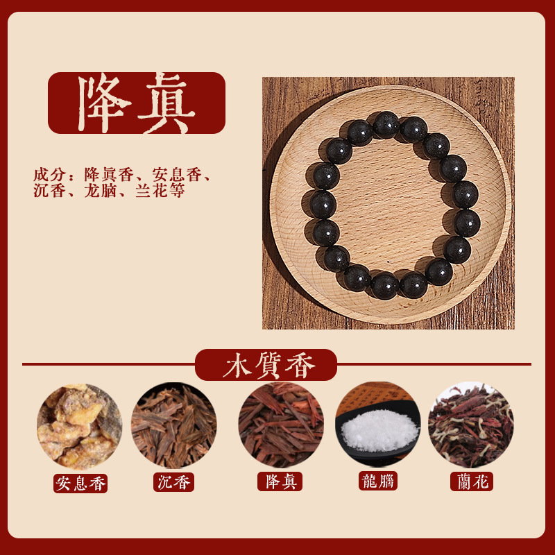 直播天然合香珠手工古法药香持久文玩降真香中药手串佛珠|undefined