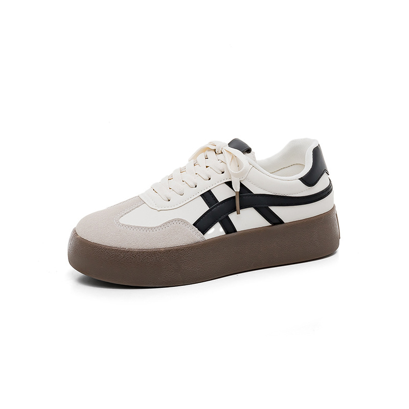 Nicho Zhong retro skate zapatos para hombres y mujeres zapatos blancos primavera y otoño zapatos casuales de mujer zapatos de entrenamiento de estilo de escuela de suela gruesa zapatos casuales F8861 image 7