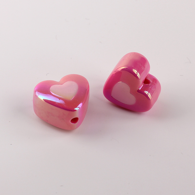 5g Weight Beads Jewelry Making Type DIY Ornament Accessories Classification 1 Piece Quantity Acrylic Material Heart Shape Pattern All Seasons Season Plating Design Simple Style Style 1 Piece Acrylic Heart Shape Beads DIY Ornament Accessories 5