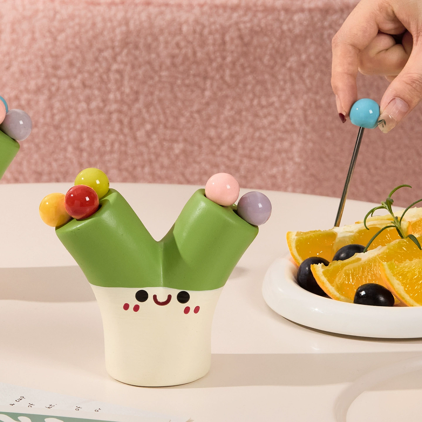 Fruit fork stainless steel, storage system, children's safe cute set, light luxury style, high-quality style