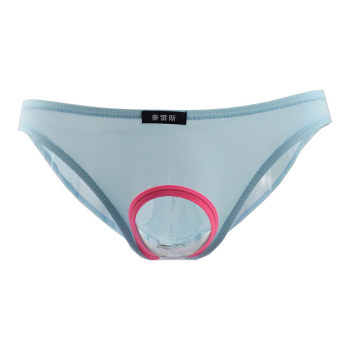 European and American foreign trade underwear wholesale men's sexy ice silk briefs hollow temptation silky sexy underwear B142