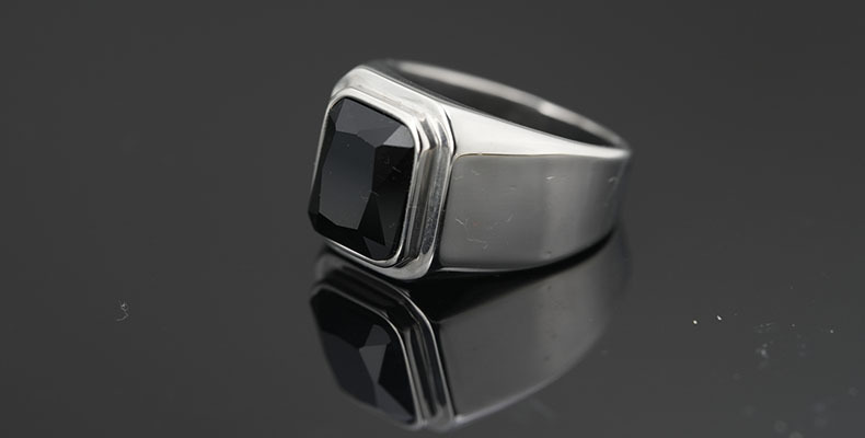Retro Punk Geometric Titanium Steel Plating Men's Rings Men Band Rings display picture 15