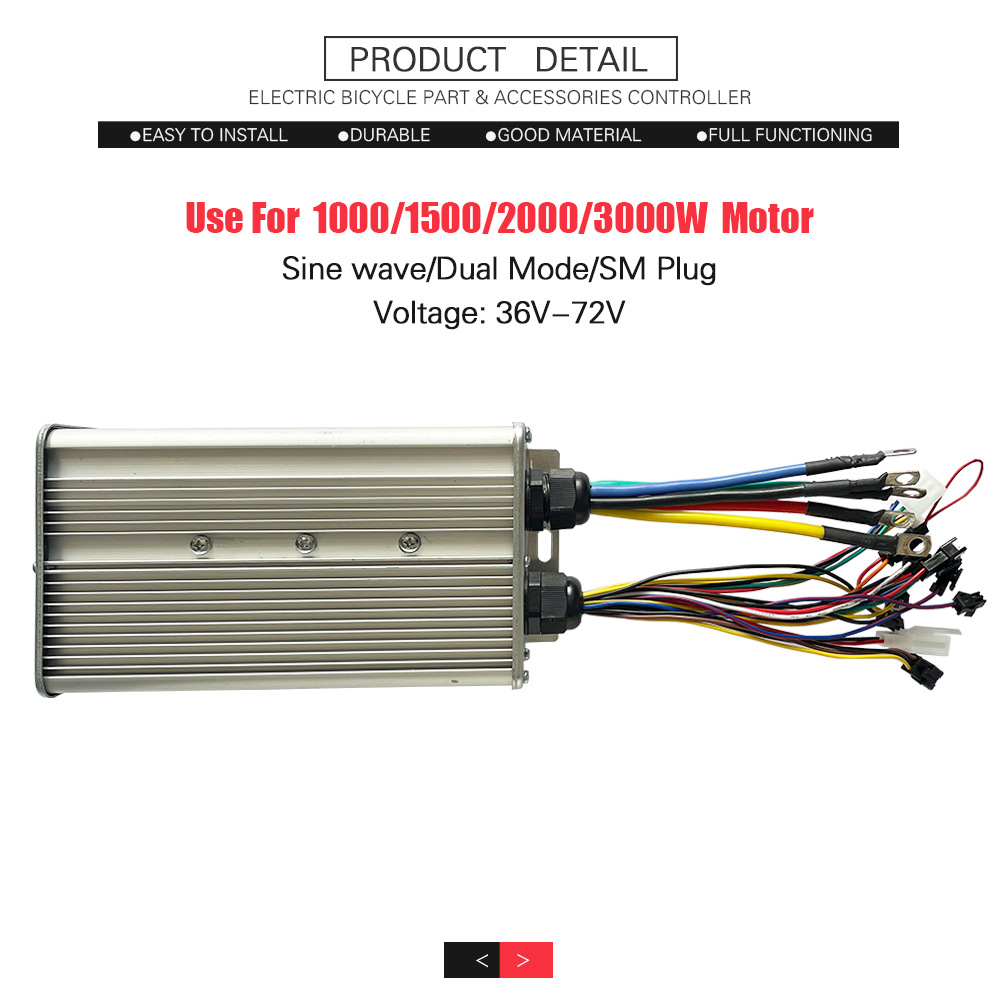 Bicicleta scooter de litio refit accesorios 48V-72V 60a modo dual 18 tubo controlador de onda positiva