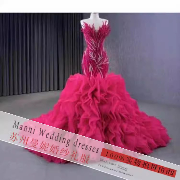 Amazon new foreign trade wedding dress wholesale European and American cross-border bride wedding mermaid lace evening dress Amazon new foreign trade wedding dress wholesale European and American cross-border bride wedding mermaid lace evening dress