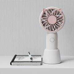 猫耳ハンドヘルド小型ファン USB 充電ミニポータブル学生寮ミュートかわいいポータブル小型扇風機