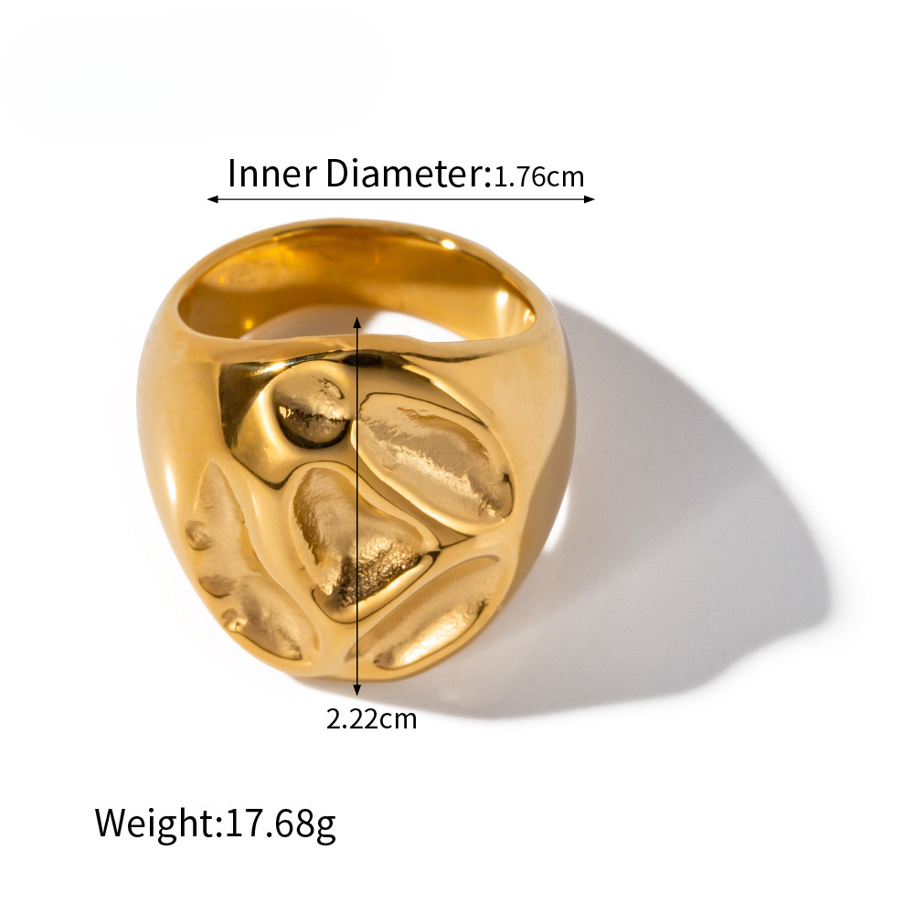 1 Piece Quantity IG Style Retro Geometric Titanium Steel 18K Gold Plated Women's Rings