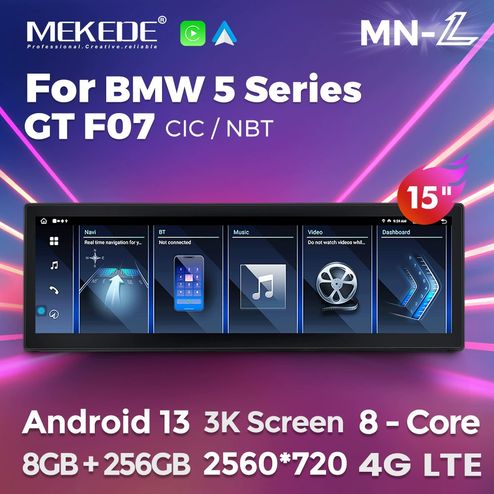 Для BMW 5 Series GT F07 изменения Android car large-screen Bluetooth CarPlay навигации 15-дюймовый экран 3K