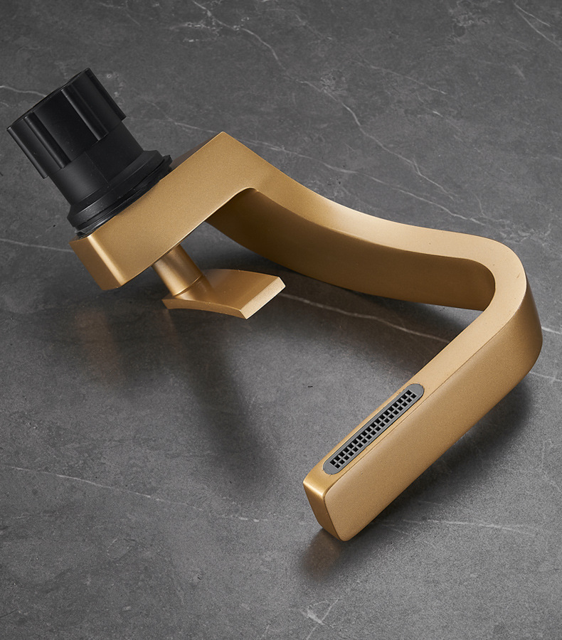 Cross-border light luxury washbasin, waterfall faucet, bathroom cold and hot, all-copper gold, Nordic creative faucet undefined