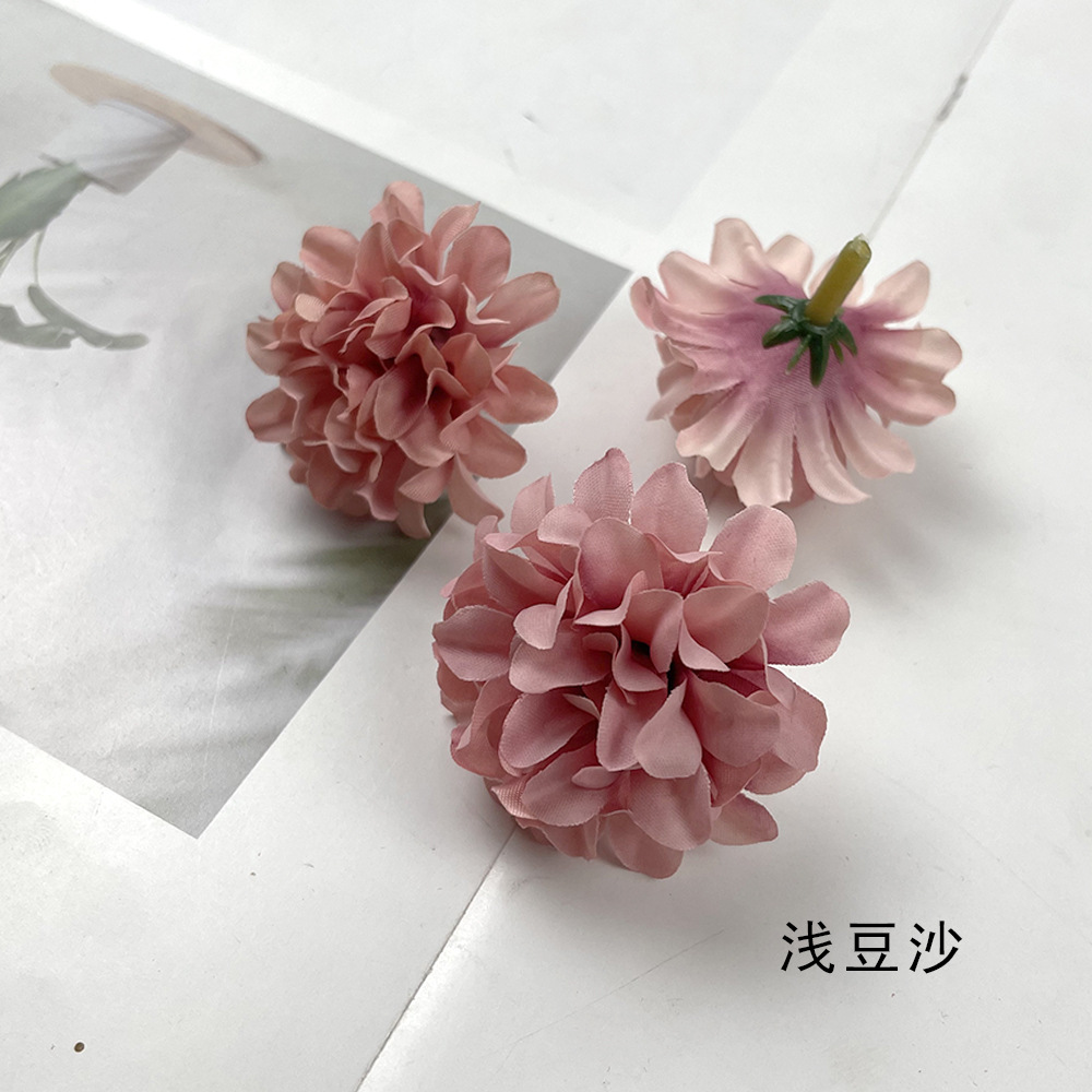 Simulación multicapa hortenida crisantemo cabeza DIY hecha a mano tocado material flor artificial decoración de la sala de bodas diseño de fondo de pared