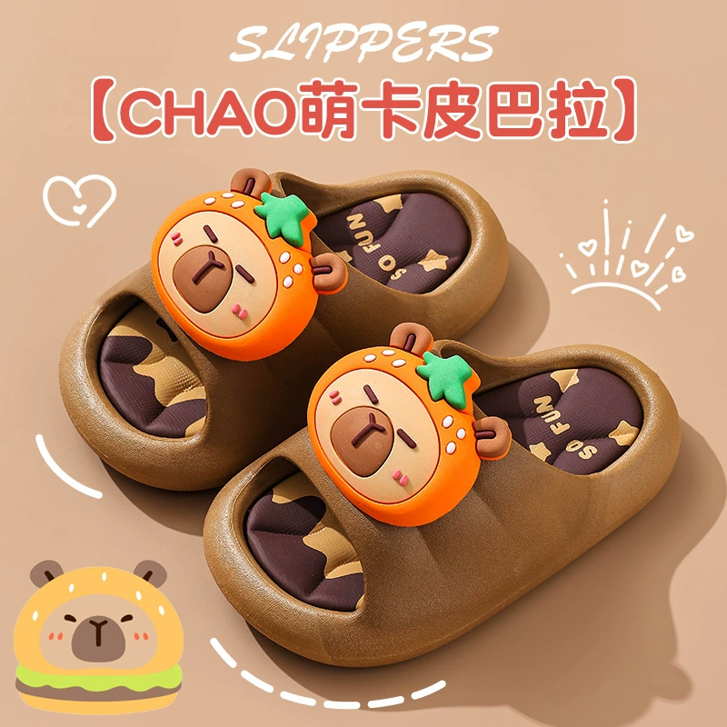 Детские холодные тапочки, чтобы наступить на фекалии для девочек летом мультфильм милый противоскользящий в ванной комнате мягкая подошва тапочки