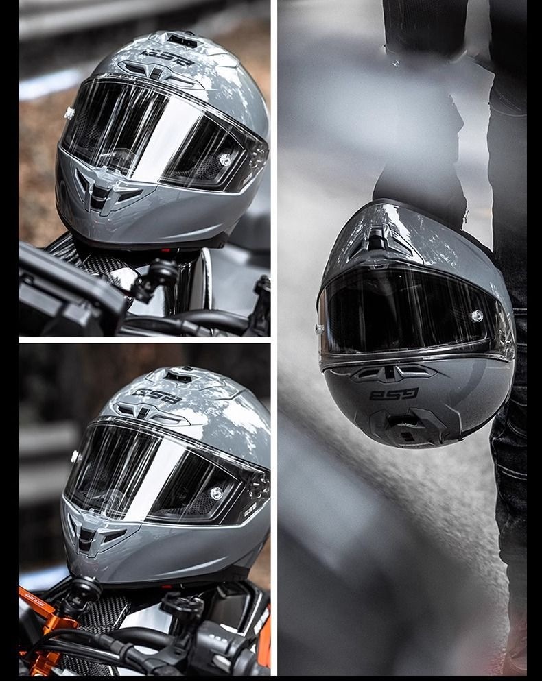 Gsb 361 Electric Vehicle Helmet Men's Full-Coverage Motorcycle Personalized Racing Helmet All-Season Universal Cool Matte Black
