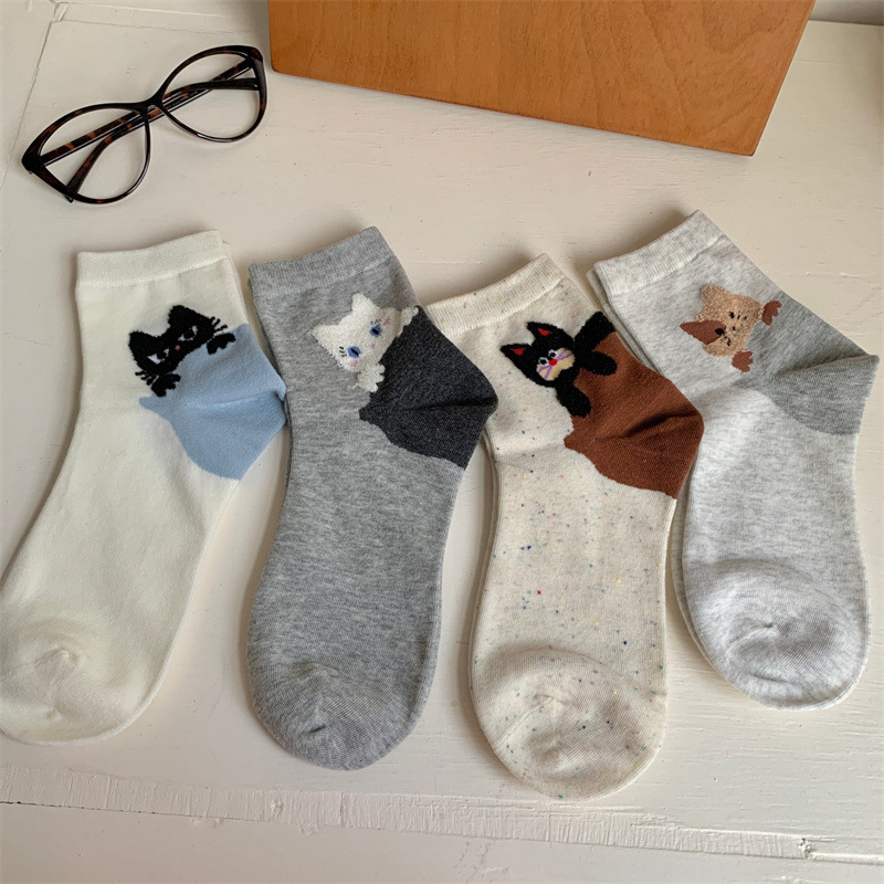 26 Spring New Socks Japanese Cartoon Claw Cat Short Socks for Women Versatile College Style Cotton Short Socks 26 Spring New Socks Japanese Cartoon Claw Cat Short Socks for Women Versatile College Style Cotton Short Socks