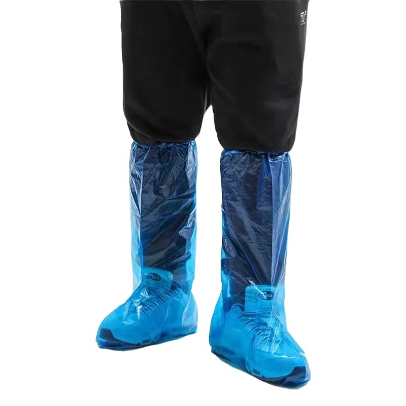 Disposable rainproof shoe cover high-top over-the-knee plastic thickened foot cover water park waterproof drifting farm boot cover