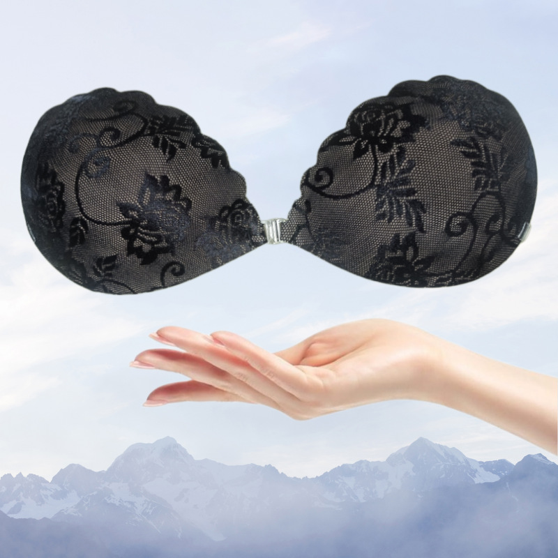 Nuevo encaje push-up sujetador invisible transpirable ultra-delgada de una sola pieza Shell invisible correa de hombro de silicona pecho pegatinas