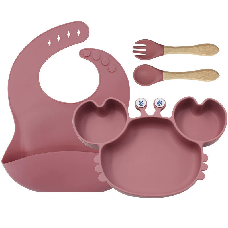 Children's silicone tableware, set, cartoon food silicone, dinner plate