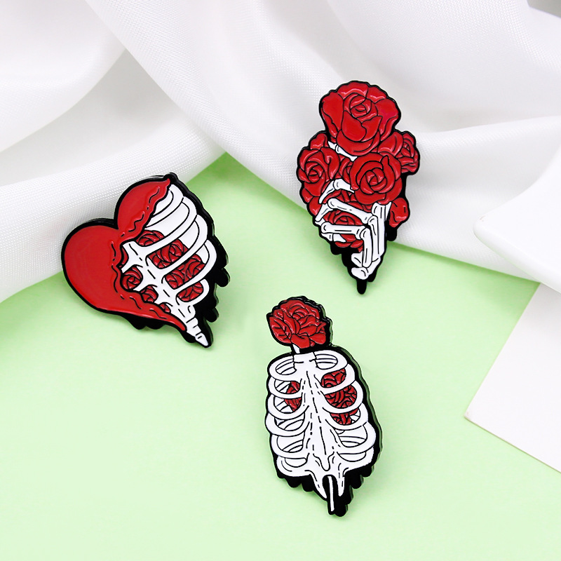 Punk Pin Flower Alloy Flowers Unisex Brooches display picture 5