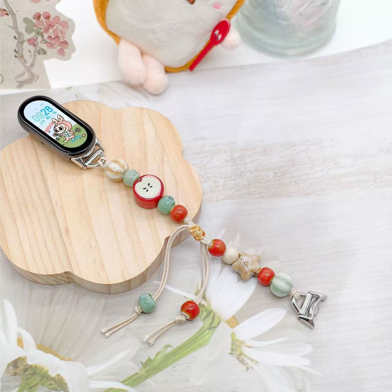 Ceramic Weaving Suitable for Xiaomi Mi Band 9 Strap, High Appearance, Versatile Beaded Chinese-Style Wristband, Sweat-Proof