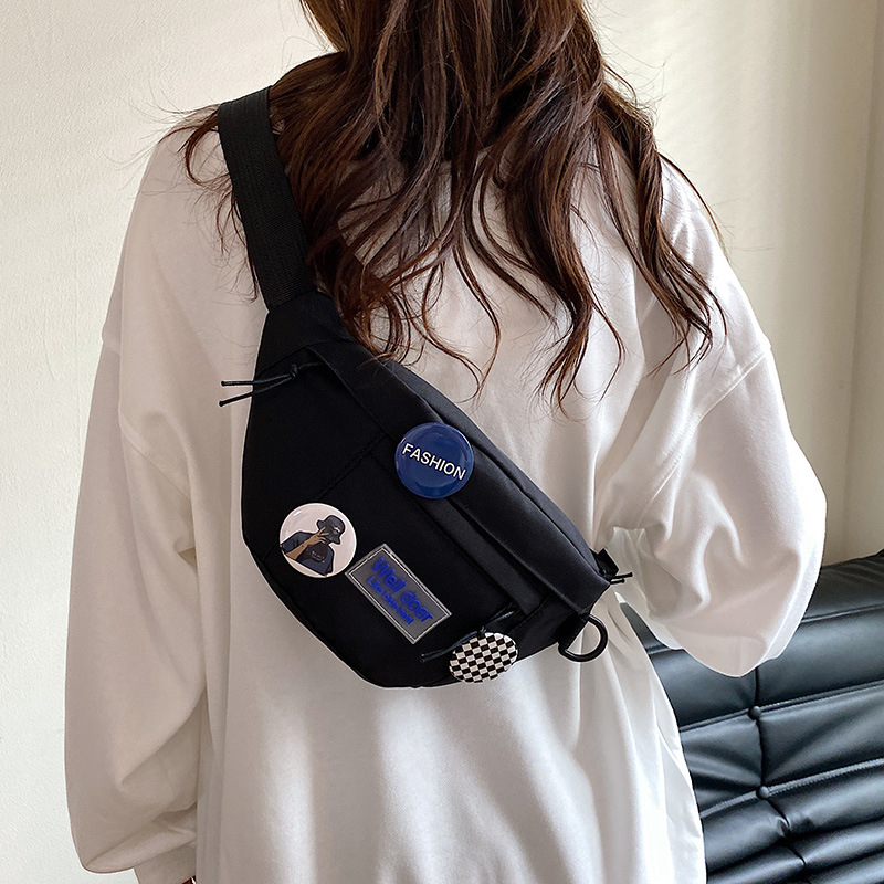 Marca de moda bolso de pecho japonés de los hombres ins bolso de hombro simple bolso de la cintura mochila bolso de hombro pequeño bolso de mensajero de estudiante simple de las mujeres