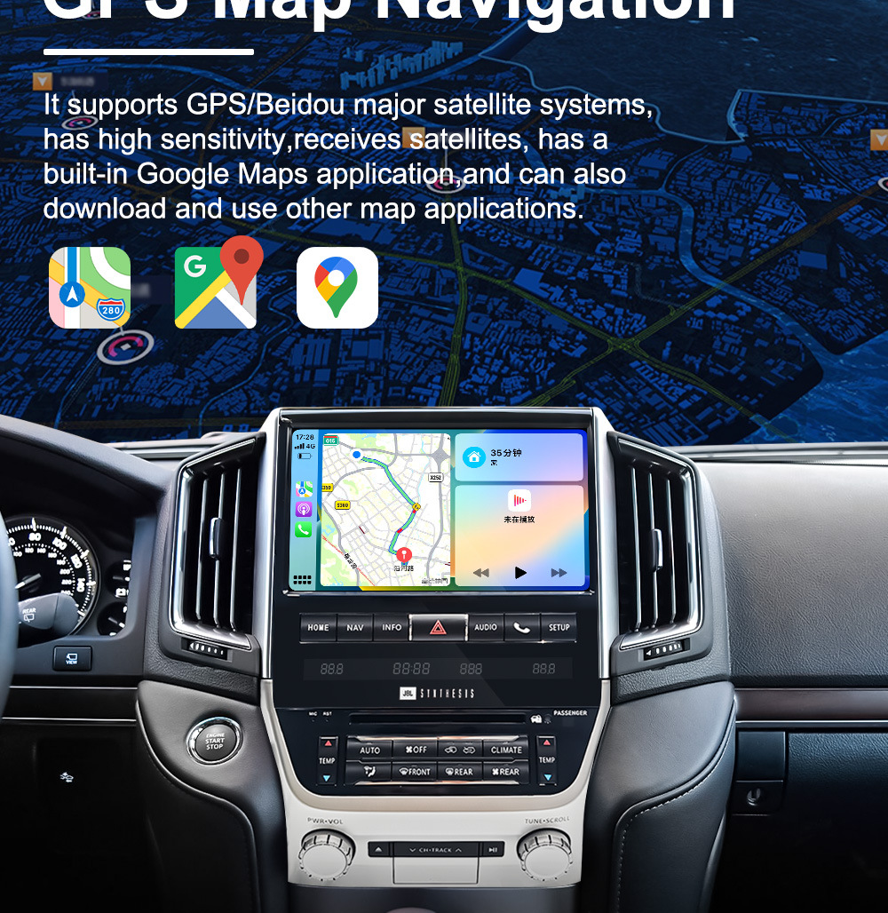 Suitable for Toyota Land Cruiser Land Cruiser Lc200 Android Large-Screen Car Navigation All-In-One Machine
