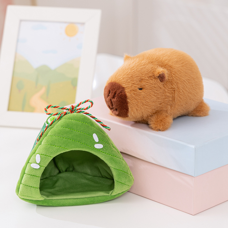 Colgante de Peluche Capibara Zongzi de Franela, Algodón PP para Fiesta del Barco del Dragón image 2