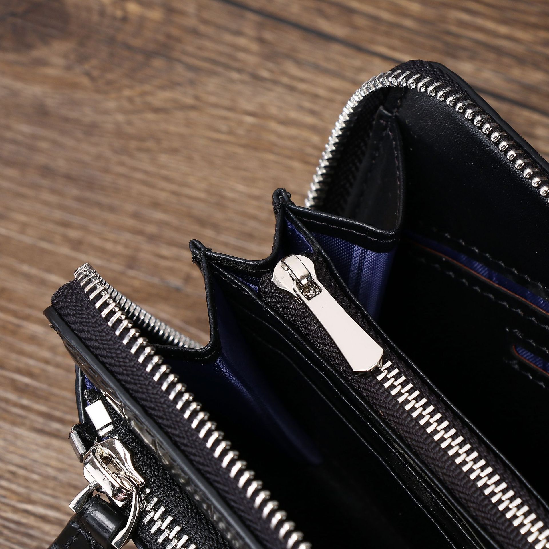 Ví dài nam họa tiết vảy cá sấu phong cách công sở thời trang, kiểu clutch cầm tay tiện lợi chi tiết 8