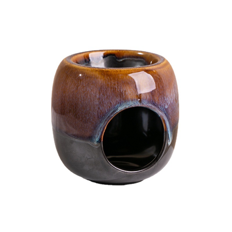 Muestras personalizadas quemador de velas lámpara de té horno redondo esmaltado estilo japonés retro hacer viejos adornos de regalo creativos incensarios