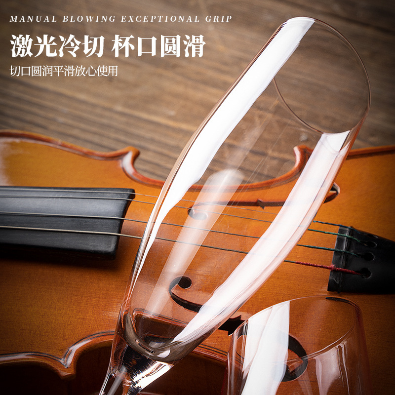 轻奢家用高颜值浅粉色水晶香槟杯简约个性酒杯结婚礼物对杯水晶杯|undefined