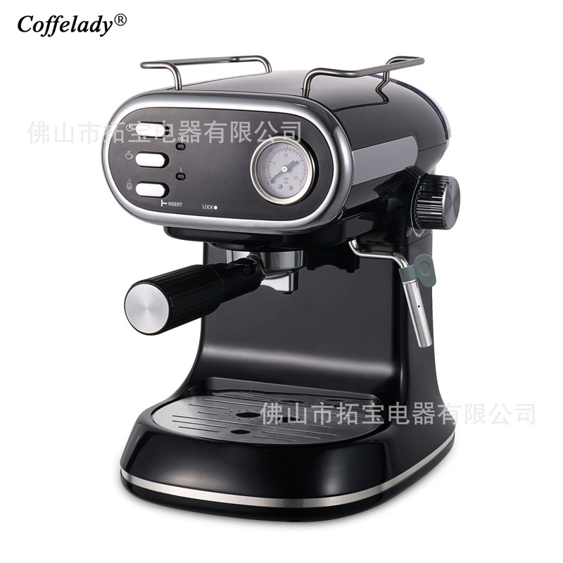 Coffelady 15Bar Espresso Machine with Pressure Gauge Steam Milk Froth Pump Coffee Machine