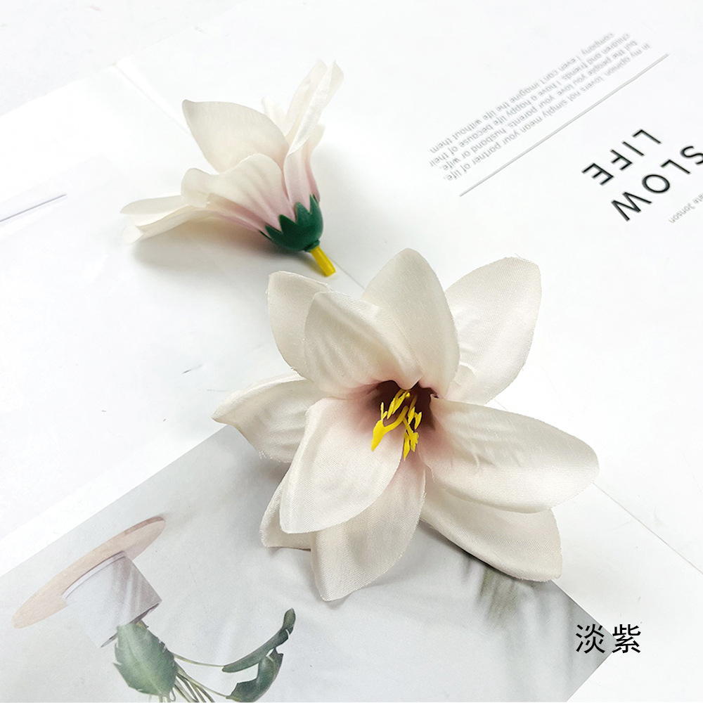 Flor de lirio doble pequeña flor al por mayor hecha a mano DIY tocado material flor pinza flor falsa caja de regalo accesorios de regalo