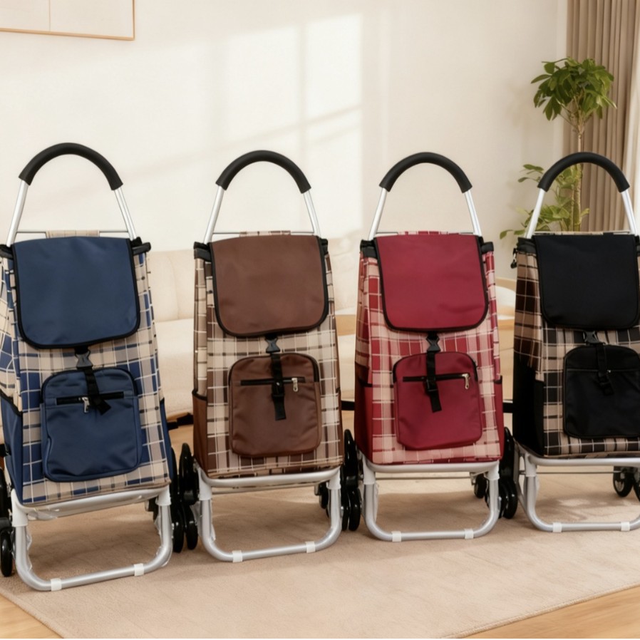 Aluminum Alloy Foldable Portable Shopping Cart, Household Grocery Cart, Trolley, Available in Multiple Colors