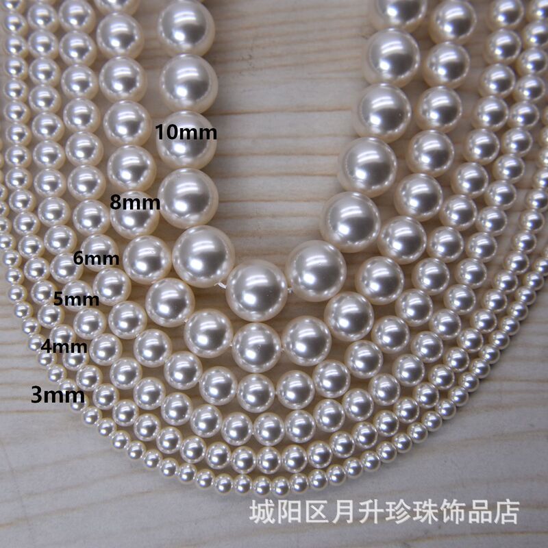 40cm cotton thread glass imitation pearl shijia 650 color glass beads straight hole high quality diy loose beads necklace