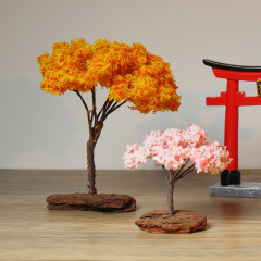 樱花树仿真树小型沙盘模型树桃花铁丝树手办微景观造景桃花树