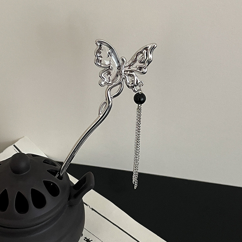 Flor antigua horquilla con flecos para mujer nueva horquilla de pelo moderno chino simple Hanfu cheongsam horquilla tocado paso a paso